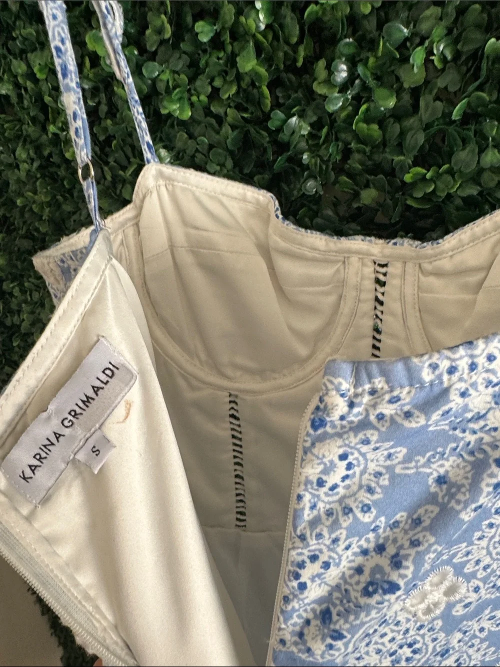 Karina Grimaldi IRMA EYELET MIDI DRESS EUC SMALL LIKE 🆕 LIGHT BLUE RETAL $325
